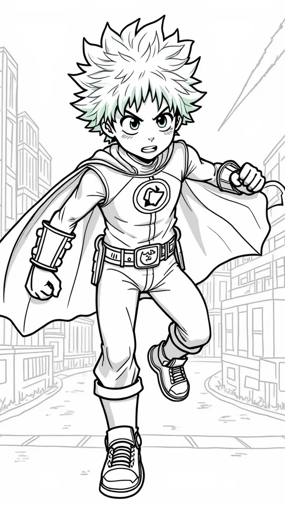 Páginas para colorear de Izuku Midoriya